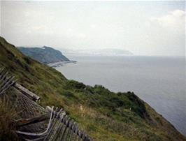 View across Blue Anchor Bay to Minehead, from near Watchett