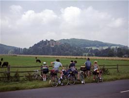 Carl photographs Dunster Castle, on the approach to Minehead