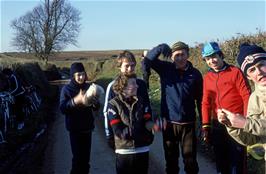 Mark Moreton, Carl Jeffereys, Peter Adams, Don Hassell ,Colin Downie and John Stuart en route to Slapton