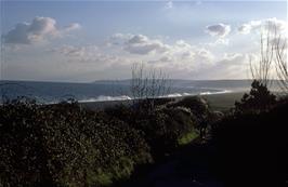 View back to Slapton from the track to Strete