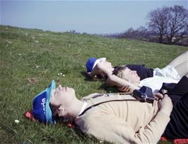 "This is the life!"  "Peaceful isn't it!"  Lunch near Taunton