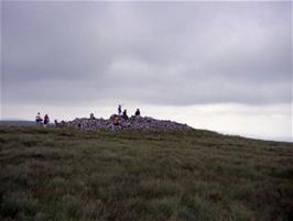 The group at Petre's Cross, surrounded by open moorland