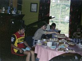 More sandwiches?  Tea at Redmount with Colin Downie, Mark Moreton and unknown