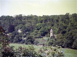 The hostel and church viewed from Stowfield on the other side of the river