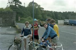 The Buckfastleigh Brigade waiting at the Avonwick pickup point: Nigel Wilson, Colin Downie, Kevin Presland, John Stuart, Antony House, John Pope and Peter Adams