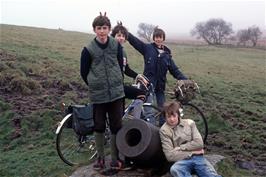 John, Mark, Nigel and Kevin at the Proving Canon, used to test the quality of the gunpowder