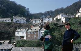 Mark and John at the harbour, looking back up to the village of Clovelly