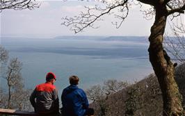 Pete Luxton and friend admiring the fabulous views towards Croyde from the Hobby Drive