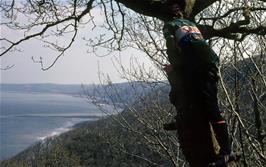 Mark Morton living dangerously to get a better view on the Hobby Drive