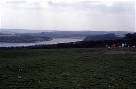 Lunch in a field overlooking Wistlandpound reservoir, near Blackmoor Gate