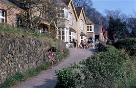 Preparing to leave Lynton youth hostel