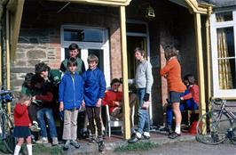 The group at Lynton youth hostel with two new friends from our dorm