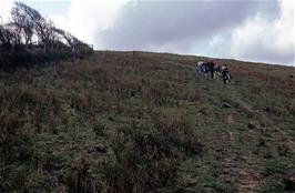 Colin's "short-cut" track across Exmoor, probably the track from Cherrybridge Cross through Shallowford and Saddle Gate to Breakneck Hole on the B3358.  This picture probably taken on the climb from Saddle Gate, but can you confirm that for us?