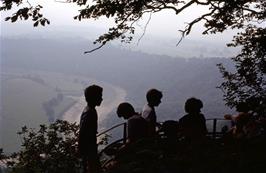 A hazy but spectacular view of the Wye valley from the Wynd Cliff viewpoint