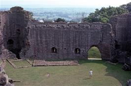 Frances in the grounds of White Castle, the best-preserved of the Three Castles, near Llantilio Crossenny