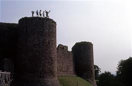 Richard, Nigel, Jackie, Frances, Mark and Kevin on one of the round towers of White Castle