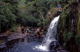 The Afon Llia waterfall, situated in its own private grotto