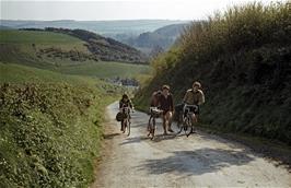 Mark, Don, Mike and Michael climbing the steep hill out of Weare Gifford (Photo: Colin Brierly)