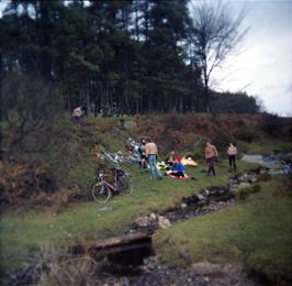 Lunch by the stream between Cold East Cross and Pudsham Down.  (Photo: Kevin Presland)