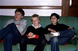 Don, Matthew and Richard in the main hall at Maypool youth hostel