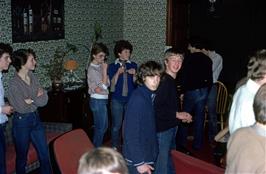 Mike, Frances, Mark and Kevin in the common room at Maypool youth hostel