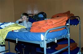 Matthew Tewson in our dorm at Crowcombe Heathfield youth hostel