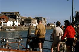 Colin checks the route while John, Rob and Nigel enjoy the views across the river to West Looe  and Looe Bay