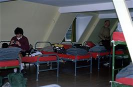 Rob and Colin in our cosy attic dormitory at Golant youth hostel