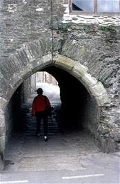 Rob Spence explores the walkway from Quay Street to South Street in Lostwithiel