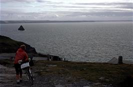 Jean Luxton approaches the magnificently-located Tintagel youth hostel