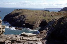 View across Tintagel Haven to Barras Nose, from Tintagel Castle