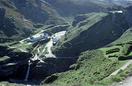 View back to the gift shop, from Tintagel Castle