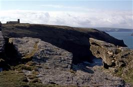 View to Tintagel church and the coast path to the hostel, from Tintagel Castle