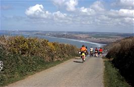 Descending to Millook, with Widemouth Bay beyond