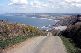 Pete Luxton descending to Millook