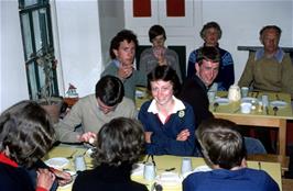 Supper at Elmscott youth hostel