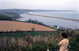 Frances Lofty enjoys the fabulous views across Slapton Ley from above Torcross