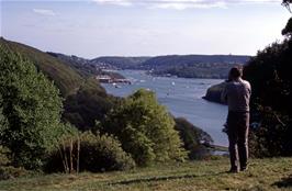 Don Hassall admires the spectacular view down the River Dart towards Dartmouth, from Maypool youth hostel