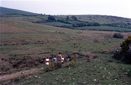 Walking the footpath over Challacombe Down