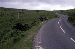 Justin and Jason find a friendly Dartmoor Pony on the way up Dartmeet Hill