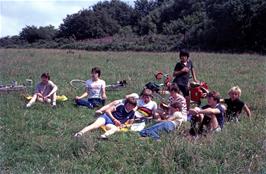 Andrew Billington meditates over lunch in a field on Christow Common