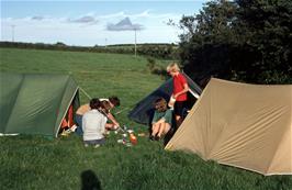 Three tents, a quiet field and fabulous weather for our camping trip to East Allington