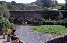 Matthew rides the river at Harbertonford on the way home