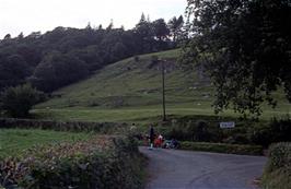 A short rest at the junction near Branas Lodge, Llandrillo, on our way to Llandderfel