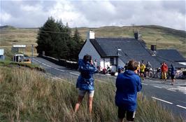 Leaving the café at Pont yr Afon-Gam, the junction with the B4407, in very welcome sunshine