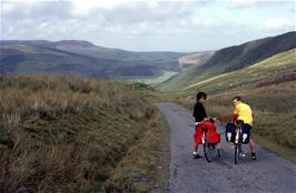 Richard Read and Andrew Winstanley preparing for a great downhill at Hafodyredwydd