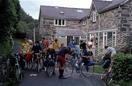 Preparing to leave Bryn Gwynant youth hostel