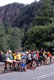 Group photo at Pont Aberglaslyn