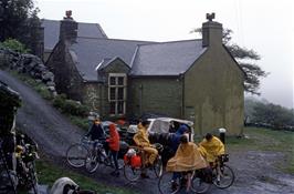 Preparing to leave the fabulous Gerddi Bluog youth hostel on a rather wet morning