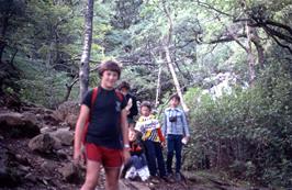 Simon, Mark, Jason, Glenn and Justin in the early stages of the walk up the Minffordd path